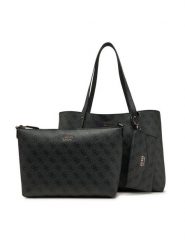 Guess Torebka HWLG96 48230 Czarny. Czarne shopper bag Guess, z aplikacjami, ze skóry, bez dodatków. Za 439.99 zł.