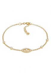 Elli Damski Evil Eye Trend regulowane z kryształami cyrkonii w pozłącanym srebrze 925 Sterling Silver Bransoletki 1 ct. Szare bransoletki Elli, z cyrkonią, pozłacane. Za 293.99 zł.