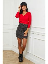 Soft Cashmere Sweter w kolorze czerwonym rozmiar: 38/40. Czerwone swetry Soft Cashmere, bez wzorów, z kaszmiru, klasyczne, bez ramiączek. Za 100.99 zł.