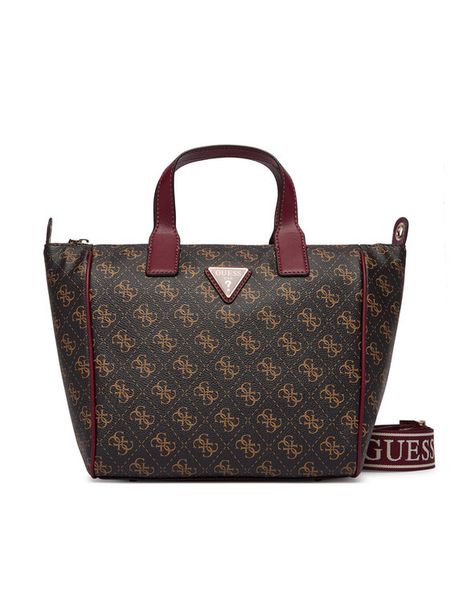 Guess Torebka Follie Travel TWLQ96 76019 Brązowy. Brązowe torebki klasyczne Guess, z aplikacjami, ze skóry, bez dodatków. Za 549.99 zł.