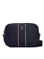 Tommy Hilfiger Torebka Popette Camera Bag Corp AW0AW17710 Granatowy. Niebieskie listonoszki Tommy Hilfiger, bez wzorów, z materiału, bez dodatków. Za 369.99 zł.