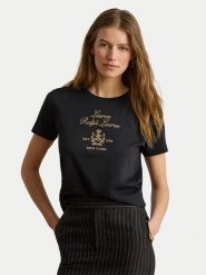 LAUREN RALPH LAUREN T-Shirt 200P13943001 Czarny Regular Fit. Czarne t-shirty Lauren Ralph Lauren, xl, bez wzorów, z bawełny, bez kołnierzyka, bez ramiączek. Za 549.99 zł.