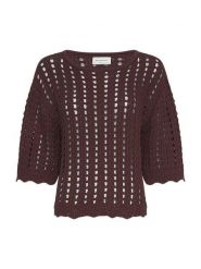 MOSS COPENHAGEN Sweter "Fairyn" w kolorze ciemnobrązowym rozmiar: XS/S. Brązowe swetry Moss Copenhagen, s, bez wzorów, z bawełny, bez ramiączek. Za 171.68 zł.