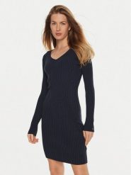 Guess Sukienka dzianinowa Isabella W4BK07 Z3HP2 Granatowy Slim Fit. Niebieskie sukienki Guess, m, z aplikacjami, z dzianiny, bez kołnierzyka, bez ramiączek. Za 299.99 zł.