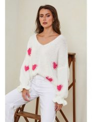 Joséfine Sweter "Kecel" w kolorze białym rozmiar: L. Białe swetry Joséfine, l, bez wzorów, z wełny, bez ramiączek. Za 173.99 zł.