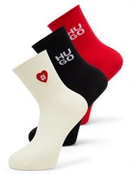 HUGO Skarpety w 3-paku Kobiety czerwony|biały|czarny, 39-42. Białe skarpetki Hugo, bez wzorów. Za 69.95 zł.