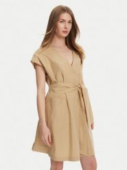 Weekend Max Mara Sukienka codzienna Mitico 2515221132 Beżowy Regular Fit. Brązowe sukienki Weekend Max Mara, na co dzień, bez wzorów, z bawełny, bez kołnierzyka, bez ramiączek, proste. Za 1,169.00 zł.