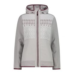 Polar z kapturem dla kobiet CMP. Białe bluzy z polaru CMP, bez wzorów, z polaru, trekkingowe. Za 389.35 zł.
