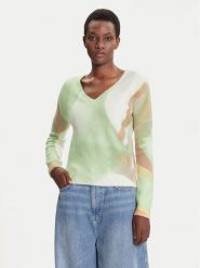 Desigual Sweter Oulu 25WWJF13 Zielony Regular Fit. Zielone swetry Desigual, l, bez wzorów, z syntetyku, bez ramiączek. Za 369.99 zł.