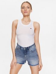 Tommy Hilfiger Top ThxSm WW0WW38987 Biały Slim Fit. Białe topy Tommy Hilfiger, xl, bez wzorów, bez kołnierzyka, bez ramiączek. Za 279.99 zł.