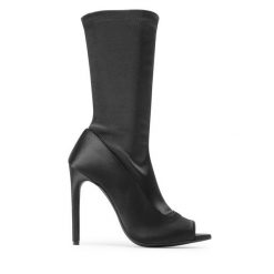Botki Eva Longoria. Czarne botki Eva Longoria, bez wzorów, bez obcasa, na szpilce, bez zapięcia. Za 479.99 zł.
