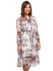 Stylove Sukienka w kolorze białym ze wzorem rozmiar: L. Białe sukienki Stylove, l, bez wzorów, bez kołnierzyka, bez ramiączek, midi. Za 286.95 zł.