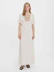 Vero Moda Sukienka letnia Gina 10277291 Écru Regular Fit. Sukienki Vero Moda, m, bez wzorów, z wiskozy, bez kołnierzyka, bez ramiączek. Za 189.99 zł.