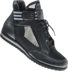 Ażurowe trampki z wysoką cholewką Szare /F10-2 7562 S194/ 38. Szare trampki NoName, w ażurowe wzory, przed kolano, bez zapięcia. Za 29.90 zł.
