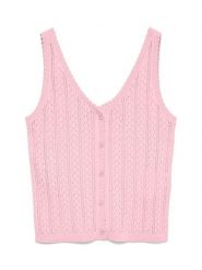 Vero Moda Top dzianinowy w kolorze jasnoróżowym rozmiar: XL. Różowe topy Vero Moda, xl, bez wzorów, z dzianiny, bez kołnierzyka, bez ramiączek. Za 59.95 zł.
