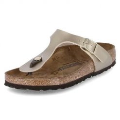 Japonki damskie Birkenstock Gizeh. Żółte japonki Birkenstock, bez wzorów, z materiału. Za 379.25 zł.