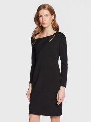 DKNY Sukienka codzienna DD2J141A Czarny Regular Fit. Czarne sukienki DKNY, na co dzień, bez wzorów, z syntetyku, bez kołnierzyka, bez ramiączek, proste. Za 379.99 zł.