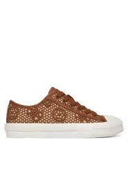 Guess Trampki FLJCR2 FAP12 Brązowy jasny. Brązowe trampki Guess, z aplikacjami, z materiału, bez zapięcia. Za 419.99 zł.