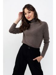 AUTHENTIC CASHMERE Kaszmirowy golf "Suzie" w kolorze szarobrązowym rozmiar: L. Szare swetry AUTHENTIC CASHMERE, l, bez wzorów, z kaszmiru, bez ramiączek. Za 478.99 zł.
