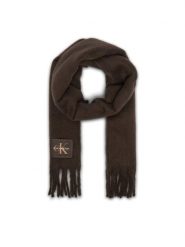 Calvin Klein Szalik LV04F8105G Brązowy ciemny. Brązowe szaliki i kominy Calvin Klein, bez wzorów, z poliesteru. Za 329.99 zł.