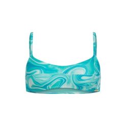 Damski biustonosz z nadrukiem Superdry. Niebieskie biustonosze sportowe Superdry, bez wzorów, do pływania. Za 190.00 zł.