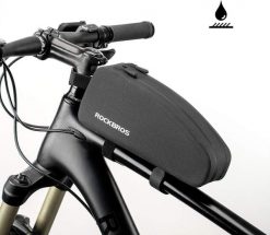 Wodoodporna torba na ramę rowerową. Czarne torby sportowe ROCKBROS, bez wzorów, z materiału, na ramię. Za 119.20 zł.