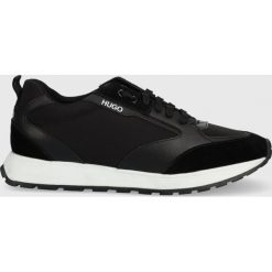 HUGO sneakersy Icelin_Runn_nysp kolor czarny. Czarne buty sportowe lifestyle Hugo, bez wzorów, z gumy, sportowe, z okrągłym noskiem, bez zapięcia. W wyprzedaży za 579.99 zł.