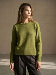 Sweter chunky z domieszką wełny - zielony. Zielone swetry Sinsay, l, bez wzorów, z wełny, bez ramiączek. Za 39.99 zł.