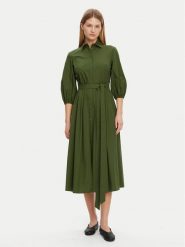 Weekend Max Mara Sukienka koszulowa Kenita 2515221202 Zielony Regular Fit. Zielone sukienki Weekend Max Mara, bez wzorów, z bawełny, bez kołnierzyka, bez ramiączek, koszulowe. Za 1,539.00 zł.