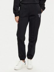 Guess Bluza V5RQ12 KC3D2 Czarny Regular Fit. Czarne bluzy Guess, l, z aplikacjami, z syntetyku, bez kaptura. Za 199.99 zł.