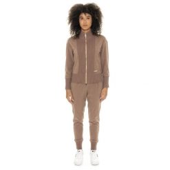 Bluza zimowa Leone 1947 Warm Touch Damen,Reißverschluss und Strickeinsätzen. Brązowe bluzy LEONE 1947 APPAREL, na zimę, bez wzorów, bez ramiączek, bez kaptura. Za 206.29 zł.