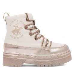 Botki Beverly Hills Polo Club. Brązowe botki Beverly Hills Polo Club, bez wzorów, bez obcasa, na płaskiej podeszwie, bez zapięcia. Za 149.99 zł.