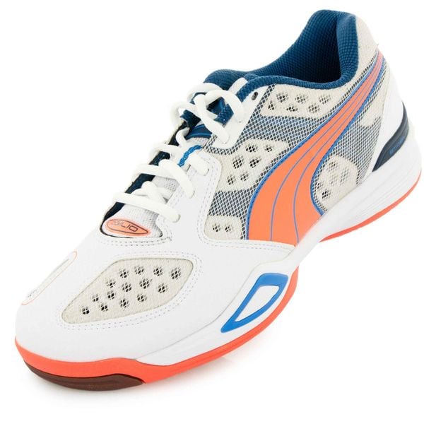 Damskie buty wewnętrzne Puma Agilio W 39 - Lekkie i Elastyczne. Białe buty do biegania Puma, bez wzorów, bez zapięcia, do biegania. Za 327.99 zł.