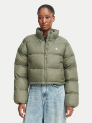 Calvin Klein Jeans Kurtka zimowa Essential LV047H503G Khaki Regular Fit. Brązowe kurtki Calvin Klein Jeans, na zimę, s, bez wzorów, z jeansu, bez kaptura. Za 849.99 zł.