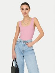 JDY Top Nanna 15290585 Różowy Slim Fit. Czerwone topy JDY, s, bez wzorów, z wiskozy, bez kołnierzyka, bez ramiączek. Za 59.99 zł.
