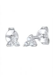 Elli Damskie kolczyki sztyfty trójkątne Trójca z kryształami sześciennymi w pozłacanym srebrze próby 925 Sterling Silver Kolczyki 1 ct. Szare kolczyki Elli, z cyrkonią, pozłacane. Za 203.99 zł.