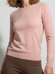 Lekki sweter basic - różowy. Czerwone swetry Sinsay, l, bez wzorów, bez ramiączek. Za 29.99 zł.