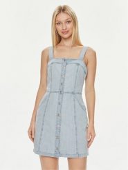 Levi's® Sukienka jeansowa Drea A7573-0001 Niebieski Slim Fit. Niebieskie sukienki s, bez wzorów, z bawełny, bez kołnierzyka, bez ramiączek. Za 249.99 zł.