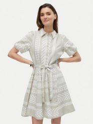 Vero Moda Sukienka koszulowa Dicthe 10303728 Beżowy Regular Fit. Brązowe sukienki Vero Moda, l, bez wzorów, z bawełny, bez kołnierzyka, bez ramiączek, koszulowe. Za 139.99 zł.