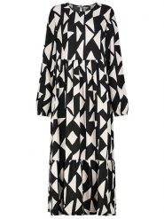 Sublevel Sukienka w kolorze czarno-kremowym rozmiar: XL. Czarne sukienki Sublevel, na imprezę, s, bez wzorów, z wiskozy, klasyczne, bez kołnierzyka, bez ramiączek, maxi. Za 109.52 zł.