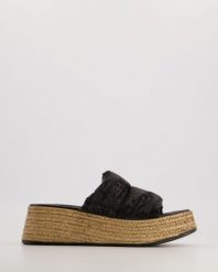 KLAPKI NA PLATFORMIE 1952360 03 BLACK. Czarne klapki Venezia, bez wzorów, bez obcasa, na platformie, bez zapięcia. Za 269.00 zł.