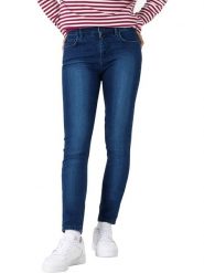 Timezone Dżinsy "Aleena" - Slim fit - w kolorze granatowym rozmiar: W26/L32. Niebieskie jeansy Timezone, l, z aplikacjami, klasyczne, z podwyższonym stanem. Za 88.23 zł.