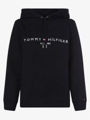 Tommy Hilfiger bluza z kapturem Kobiety Materiał dresowy niebieski, L. Niebieskie bluzy Tommy Hilfiger, l, bez wzorów, z dresówki, bez ramiączek, z kapturem. Za 569.95 zł.