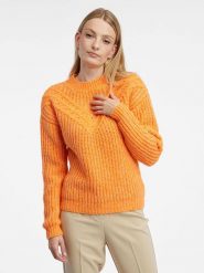 Orsay Sweter w kolorze pomarańczowym rozmiar: S. Pomarańczowe swetry Orsay, s, bez wzorów, ze splotem, bez ramiączek. Za 56.99 zł.