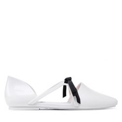 Baleriny Melissa. Białe baleriny Melissa, bez wzorów, bez obcasa, bez zapięcia. Za 279.99 zł.