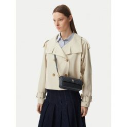 Torebka Tommy Hilfiger. Czarne listonoszki Tommy Hilfiger, bez wzorów, bez dodatków. Za 489.99 zł.
