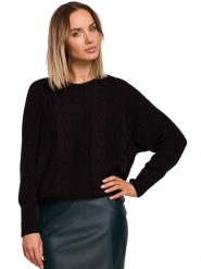 Made of emotion Sweter w kolorze czarnym rozmiar: S/M. Czarne swetry Made Of Emotion, m, bez wzorów, ze splotem, bez ramiączek. Za 96.83 zł.