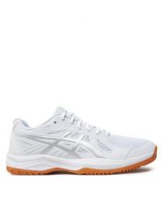 Asics Buty halowe Upcourt 6 1072A107 Biały. Białe buty treningowe ASICS, bez wzorów, z materiału, bez zapięcia. Za 239.99 zł.