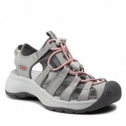 Buty do chodzenia damskie Keen Astoria. Brązowe buty trekkingowe Keen, z materiału, bez zapięcia. W wyprzedaży za 409.55 zł.