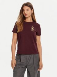 Tommy Hilfiger T-Shirt Gold Crest WW0WW46153 Bordowy Regular Fit. Czerwone t-shirty Tommy Hilfiger, xxl, bez wzorów, z bawełny, bez kołnierzyka, bez ramiączek. Za 179.99 zł.